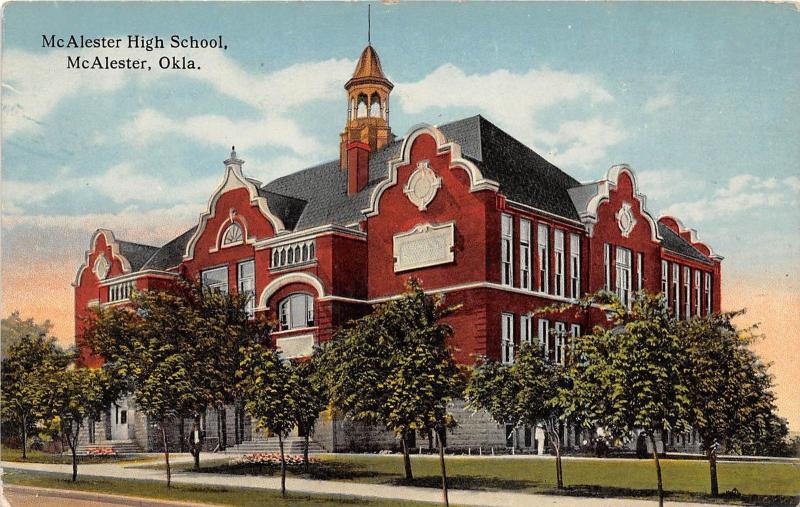 B31/ McAlester Oklahoma Ok Postcard c1910 McAlester High School Building