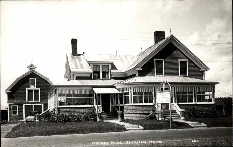 Jackman ME Maine Moores Rest Real Photo Postcard