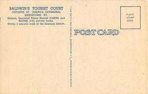 Baldwin Tourist Court Bardstown Kentucky KY Linen