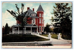 Nevada Missouri Postcard Residence C F White Building Exterior View 1913 Vintage