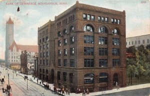 MINNEAPOLIS MN~ BANK OF COMMERCE-QUAKER OATS WALL SIGN~1908 POSTCA