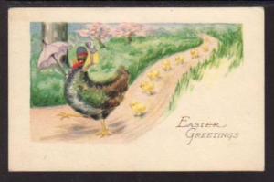 Easter Greetings Dressed Chick Postcard 5830