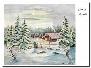 Modern Postcard Bonne Annee Winter Evening
