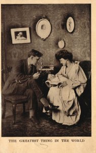 Vintage Postcard 1907 The Greatest Thing In The World A Couple Having Their Baby