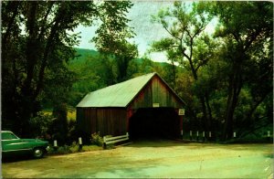 Silk Road Covered Bridge Bennington Vermont VT UNP Chrome Postcard E6