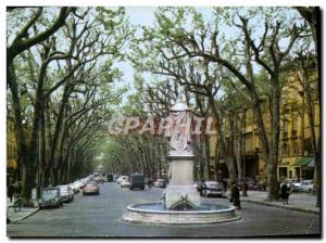 Modern Postcard Aix En Provence Cours Mirabeau In The Foreground Statue of Ro...