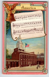 America Postcard US National Song Series 1910 A Jaeger Patriotic Liberty Bell