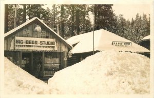 Postcard RPPC California Big Bear San Bernardino Post Office 1940s 23-9894