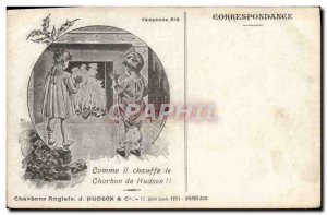 Postcard Old English Advertisement Coals Hudson Quai Louis XVIII Bordeaux Chi...