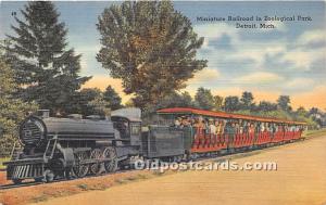 Miniature Railroad in Zoological Park Detroit, Michigan, MI, USA Unused 