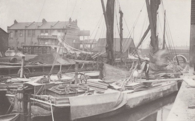 Ilford Boats Wharf in 1905 Ship Essex Rare Postcard