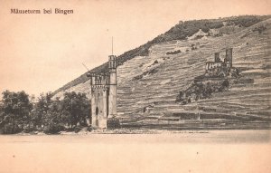 Vintage Postcard 1900's Mauseturm Bei Bingen Rhineland-Palatinate Germany