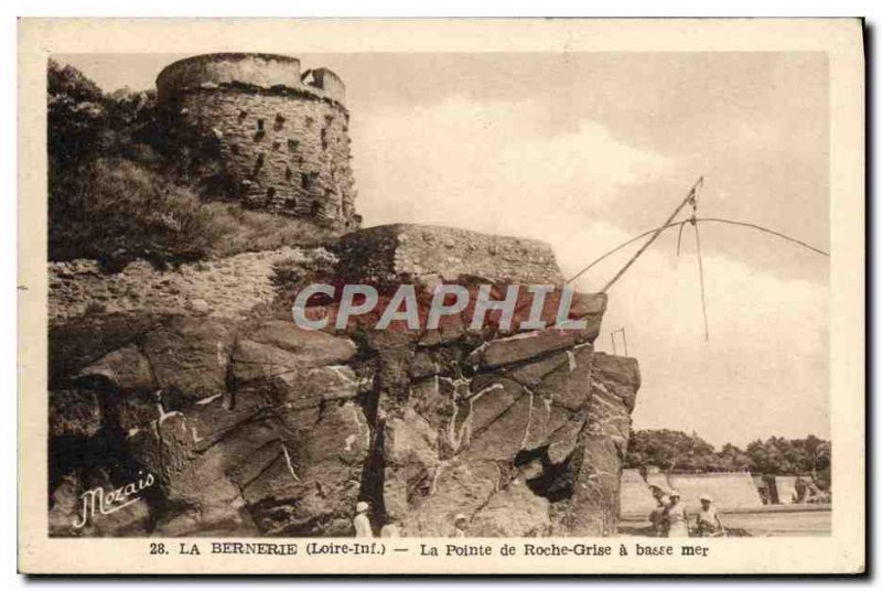 Old Postcard La Bernerie Pointe De Roche Gray A Low Sea