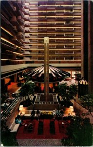 Vtg Atlanta Georgia GA Regeny Hyatt House Hotel Lobby 1960s Postcard