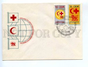 417240 EAST GERMANY GDR 1969 year Red Cross stamps set First Day COVER