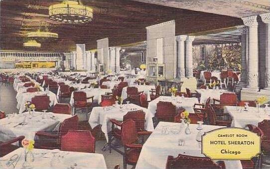 Illinois Chicago Hotel Sheraton Camelot Room 1954 Curteich