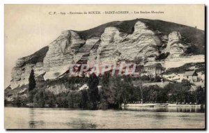 Old Postcard Environs De Rouen Saint Adrien White Rocks