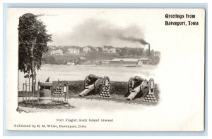 c1900s Greetings from Davenport Iowa IA PMC Unposted Antique Postcard