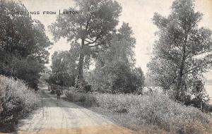 Lawton Michigan Scenic Roadway Greeting Antique Postcard K101796