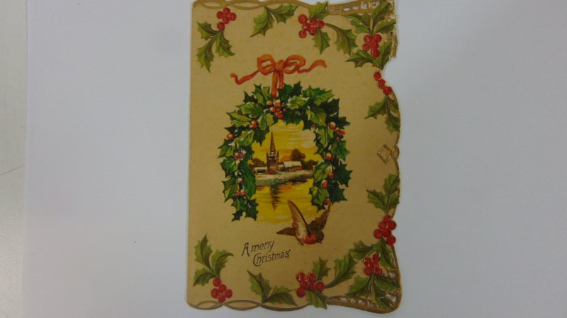 Antique 1900 Christmas Card A Merry Christmas