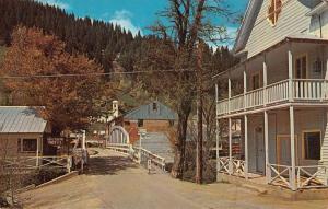 Downieville California Riverside Motel Bridge Street View Postcard K91212