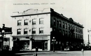 c1940's Kalispell Hotel Montana MT Classic Cars RPPC Photo Postcard 