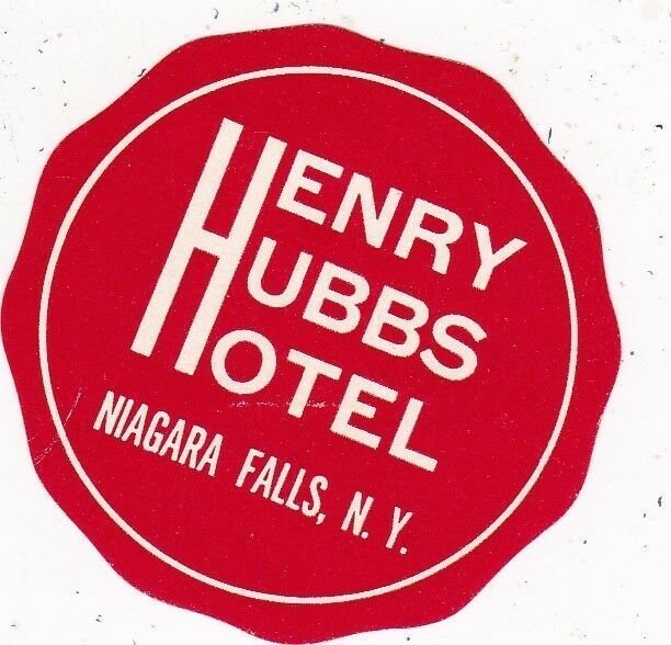 New York Niagara Falls Henry Hubbs Hotel Vintage Luggage Label sk2541.1