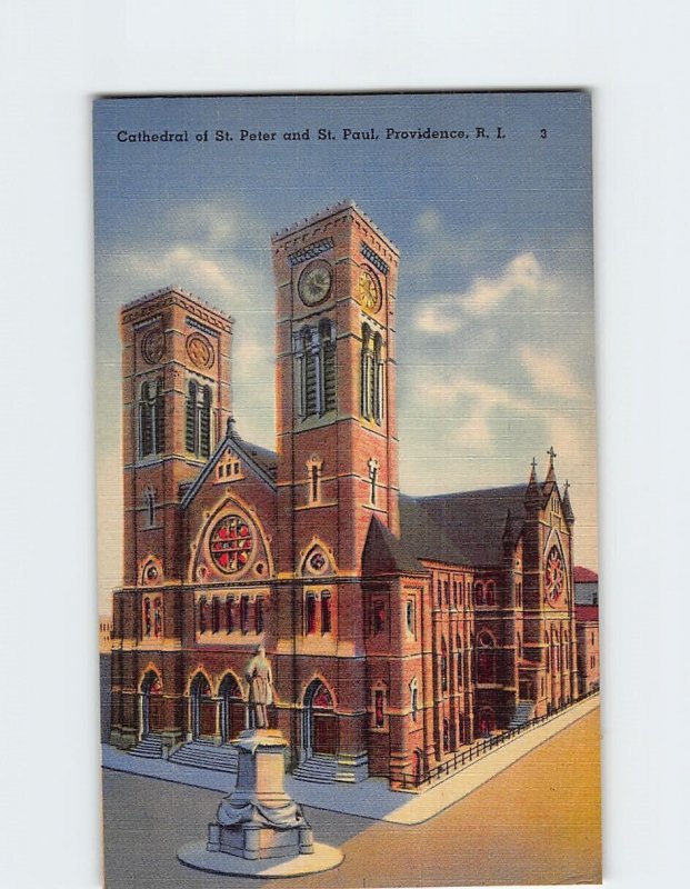 Postcard Cathedral of St. Peter and St. Paul, Providence, Rhode Island