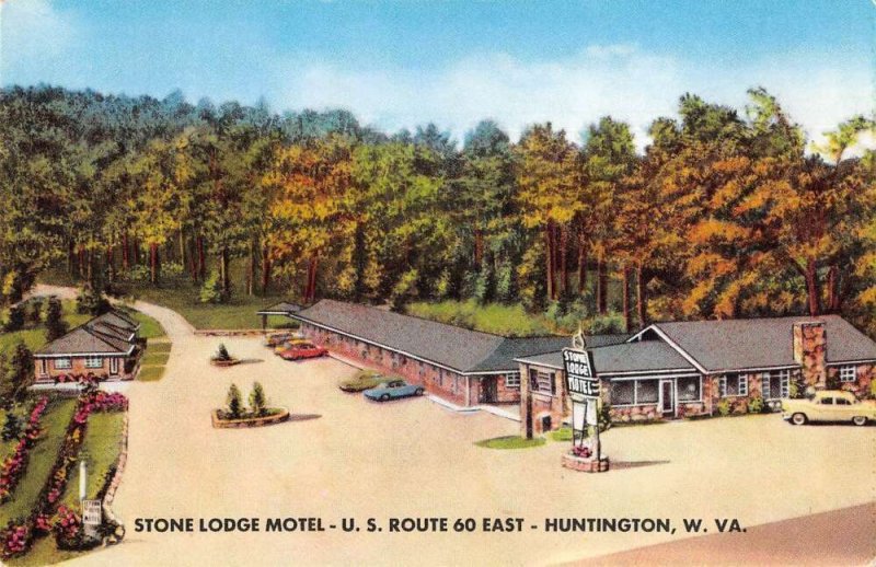 Huntington West Virginia Stone Lodge Motel Vintage Postcard AA32695