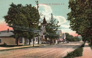Vintage Postcard Bethlehem Street Main Road Highway Houses Trees New Hampshire