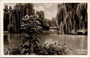 Vtg Höchst Stadtpark Municipal Park Frankfurt am Main Germany RPPC Postcard