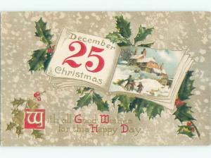 Divided-Back CHRISTMAS SCENE Great Postcard W8954