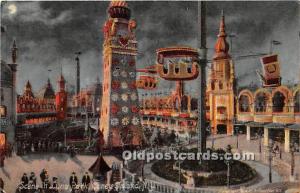 Scene in Luna Park Coney Island, NY, USA Amusement Park Unused 