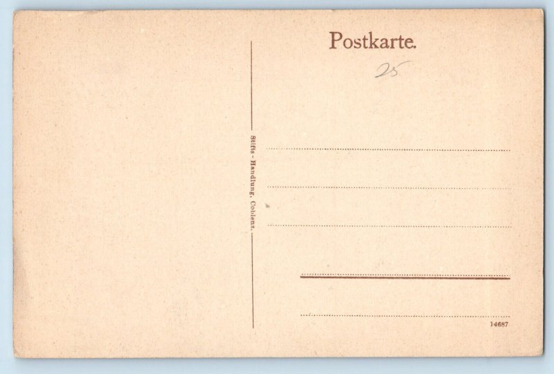 Koblenz Rhineland-Palatinate Germany Postcard Muller Monument c1910 Antique