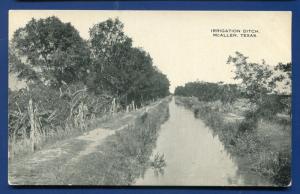 McAllen Texas tx Irrigation Ditch old postcard