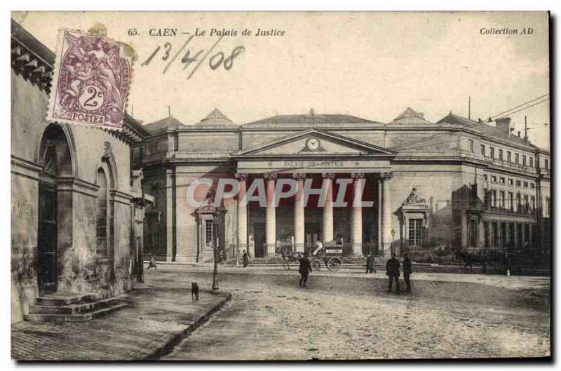 Old Postcard Caen Courthouse