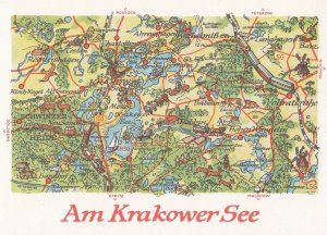 Am Krakower See Sea German Germany Transport Karte Map Postcard