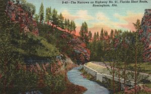 Vintage Postcard 1930's The Narrows on Highway Florida Short Route Birmingham AL