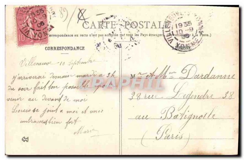 Old Postcard Villeneuve sur Yonne La Porte rating South Sens