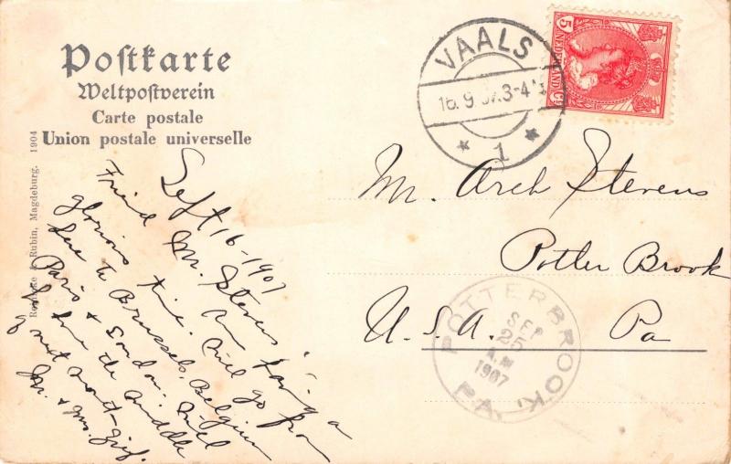 AACHEN GERMANY MARKT~REINICKE &RUBIN POSTCARD 1907