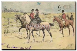 Old Postcard Illustrator Deer hunting Hair