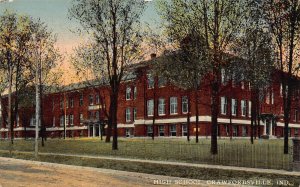 LPS04 CRAWFORDSVILLE Indiana High School Postcard