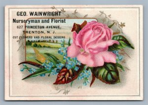 TRENTON NJ VICTORIAN TRADE CARD GEO.WAINWRIGHT NURSERYMAN & FLORIST