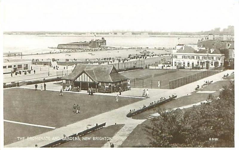 NEW BRIGHTON MERSEYSIDE UK THE PROMENADE & GARDENS PHOTO POSTCARD