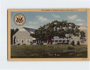 Postcard The Franklin D. Roosevelt Library, Hyde Park, New York