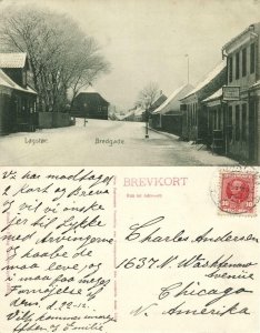 denmark, LØGSTØR, Bredgade in Winter (1909) Postcard