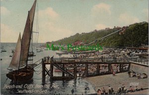 Essex Postcard - Southend-on-Sea Beach and Cliffs From The Pier  RS36581