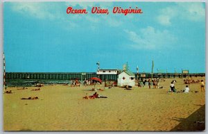 Ocean View Virginia 1950s Postcard Norfolk Beach