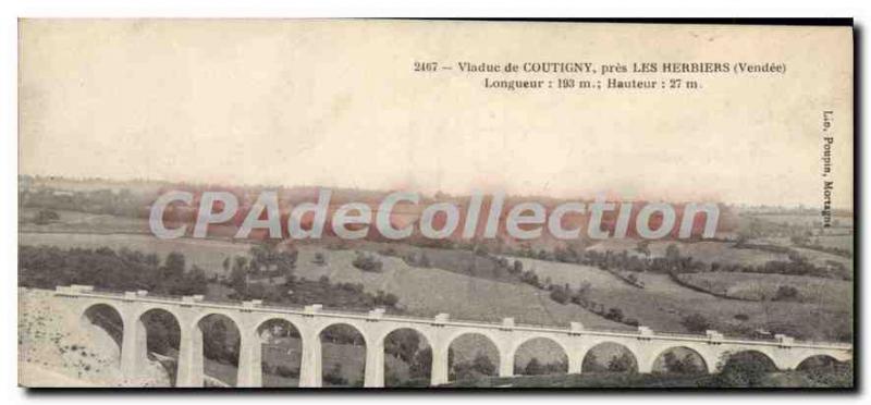 Old Postcard nearly Les Herbiers From Viaduct Coutigny