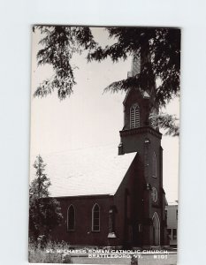 Postcard St. Michael's Roman Catholic Church, Brattleboro, Vermont, USA